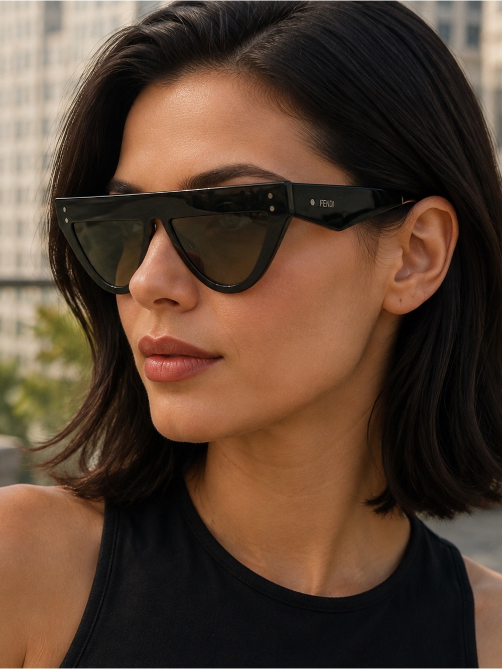 NEW Fendi Silver RUNWAY Metal Sunglasses Temple Arm Logo